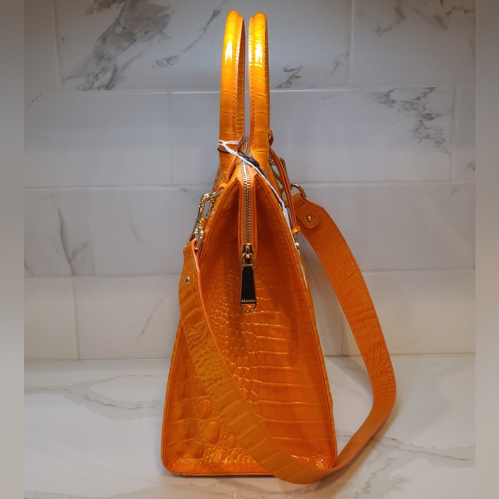Brahmin Orange Croc-Embossed Tote - Picture 10 of 16